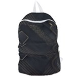 Black Background With Gold Lines Foldable Lightweight Backpack