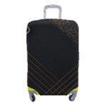 Black Background With Gold Lines Luggage Cover (Small)