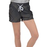 Black Background With Gold Lines Women s Velour Lounge Shorts