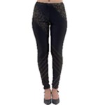Black Background With Gold Lines Lightweight Velour Leggings