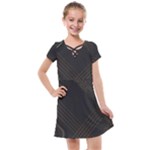 Black Background With Gold Lines Kids  Cross Web Dress