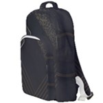 Black Background With Gold Lines Double Compartment Backpack