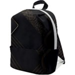 Black Background With Gold Lines Zip Up Backpack