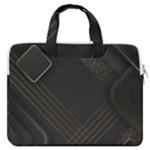 Black Background With Gold Lines MacBook Pro 16  Double Pocket Laptop Bag 