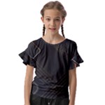 Black Background With Gold Lines Kids  Cut Out Flutter Sleeves