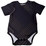 Black Background With Gold Lines Baby Short Sleeve Bodysuit