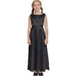 Black Background With Gold Lines Kids  Satin Sleeveless Maxi Dress