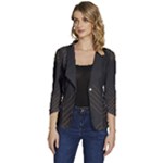 Black Background With Gold Lines Women s One-Button 3/4 Sleeve Short Jacket