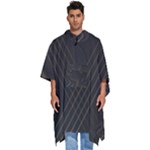 Black Background With Gold Lines Men s Hooded Rain Ponchos