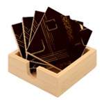 Black Background With Gold Lines Bamboo Coaster Set