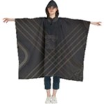 Black Background With Gold Lines Women s Hooded Rain Ponchos