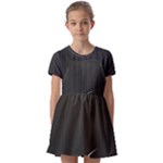 S Black Fingerprint, Black, Edge Kids  Short Sleeve Pinafore Style Dress