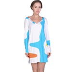 Warp Lines Colorful Multicolor Long Sleeve Nightdress