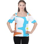 Warp Lines Colorful Multicolor Cutout Shoulder T-Shirt