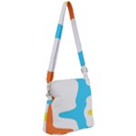 Warp Lines Colorful Multicolor Zipper Messenger Bag