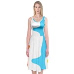 Warp Lines Colorful Multicolor Midi Sleeveless Dress