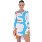 Warp Lines Colorful Multicolor Asymmetric Cut-Out Shift Dress