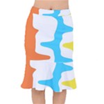 Warp Lines Colorful Multicolor Short Mermaid Skirt