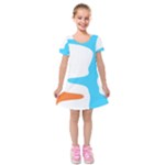 Warp Lines Colorful Multicolor Kids  Short Sleeve Velvet Dress