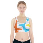 Warp Lines Colorful Multicolor Sports Bra With Pocket