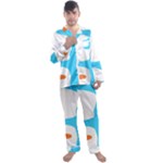 Warp Lines Colorful Multicolor Men s Long Sleeve Satin Pajamas Set