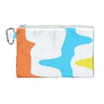 Warp Lines Colorful Multicolor Canvas Cosmetic Bag (Large)