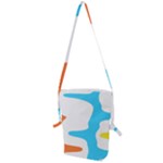 Warp Lines Colorful Multicolor Folding Shoulder Bag