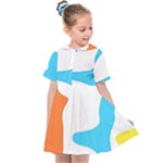 Warp Lines Colorful Multicolor Kids  Sailor Dress