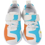 Warp Lines Colorful Multicolor Kids  Velcro Strap Shoes