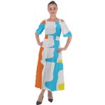Warp Lines Colorful Multicolor Shoulder Straps Boho Maxi Dress 
