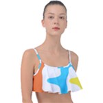 Warp Lines Colorful Multicolor Frill Bikini Top