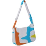 Warp Lines Colorful Multicolor Zip Up Shoulder Bag