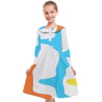 Warp Lines Colorful Multicolor Kids  Midi Sailor Dress