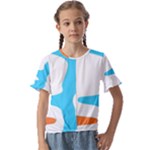 Warp Lines Colorful Multicolor Kids  Cuff Sleeve Scrunch Bottom T-Shirt