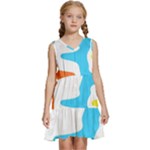Warp Lines Colorful Multicolor Kids  Sleeveless Tiered Mini Dress