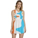 Warp Lines Colorful Multicolor Sleeveless High Waist Mini Dress