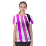 Colorful Multicolor Colorpop Flare Women s Sport Mesh T-Shirt