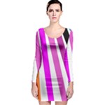 Colorful Multicolor Colorpop Flare Long Sleeve Bodycon Dress