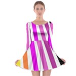 Colorful Multicolor Colorpop Flare Long Sleeve Skater Dress