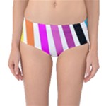 Colorful Multicolor Colorpop Flare Mid-Waist Bikini Bottoms