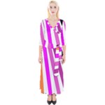 Colorful Multicolor Colorpop Flare Quarter Sleeve Wrap Maxi Dress
