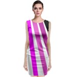 Colorful Multicolor Colorpop Flare Sleeveless Velvet Midi Dress