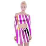 Colorful Multicolor Colorpop Flare Off Shoulder Top with Mini Skirt Set