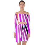 Colorful Multicolor Colorpop Flare Off Shoulder Top with Skirt Set