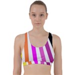 Colorful Multicolor Colorpop Flare Back Weave Sports Bra
