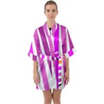 Colorful Multicolor Colorpop Flare Half Sleeve Satin Kimono 