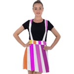 Colorful Multicolor Colorpop Flare Velvet Suspender Skater Skirt