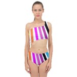 Colorful Multicolor Colorpop Flare Spliced Up Two Piece Swimsuit