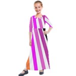 Colorful Multicolor Colorpop Flare Kids  Quarter Sleeve Maxi Dress