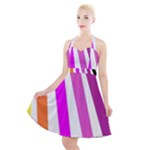 Colorful Multicolor Colorpop Flare Halter Party Swing Dress 